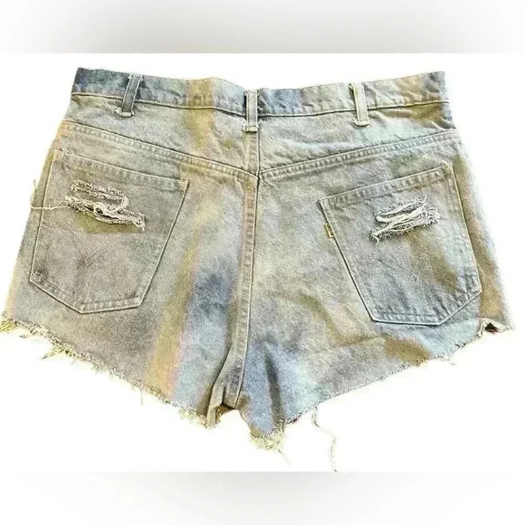 VTG Orange Tag Levi’s Denim Cutoff Shorts 35” Waist  Relaxed Western Grunge - Picture 1 of 7